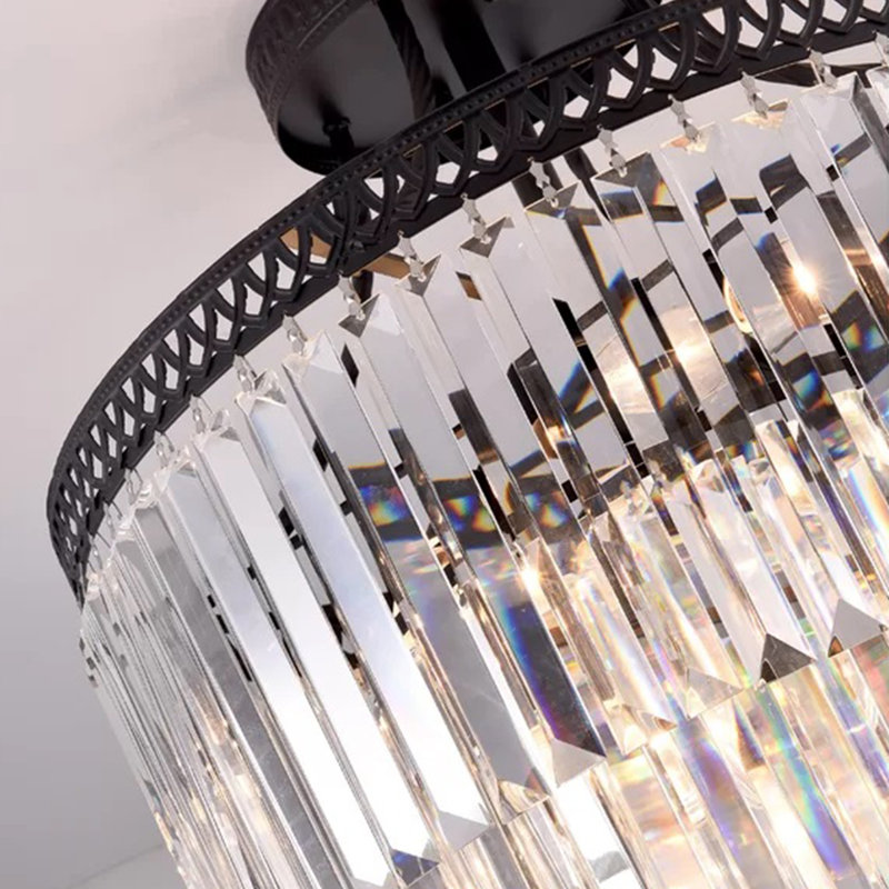 Laurel Foundry Modern Farmhouse Plafonnier semi-encastré 20,4 po Hallum ...