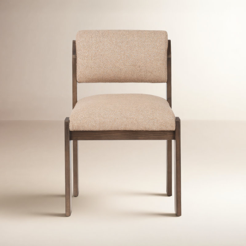 Olney 20.5'' H Upholstered Ash Side Chair, Beige Linen Blend