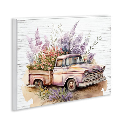 Lavender Filled Truck Wall Plaque Art by Lettered and Lined
