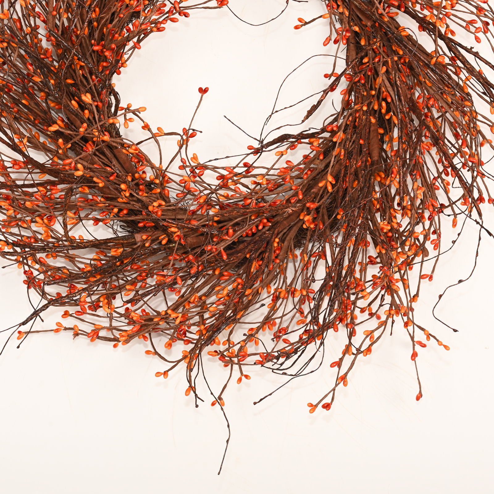 26" Handcrafted Berry Thanksgiving Wreath, Orange
