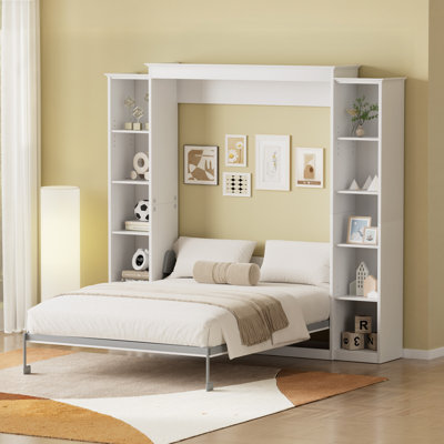 Lit escamotable Murphy avec tablettes de rangement