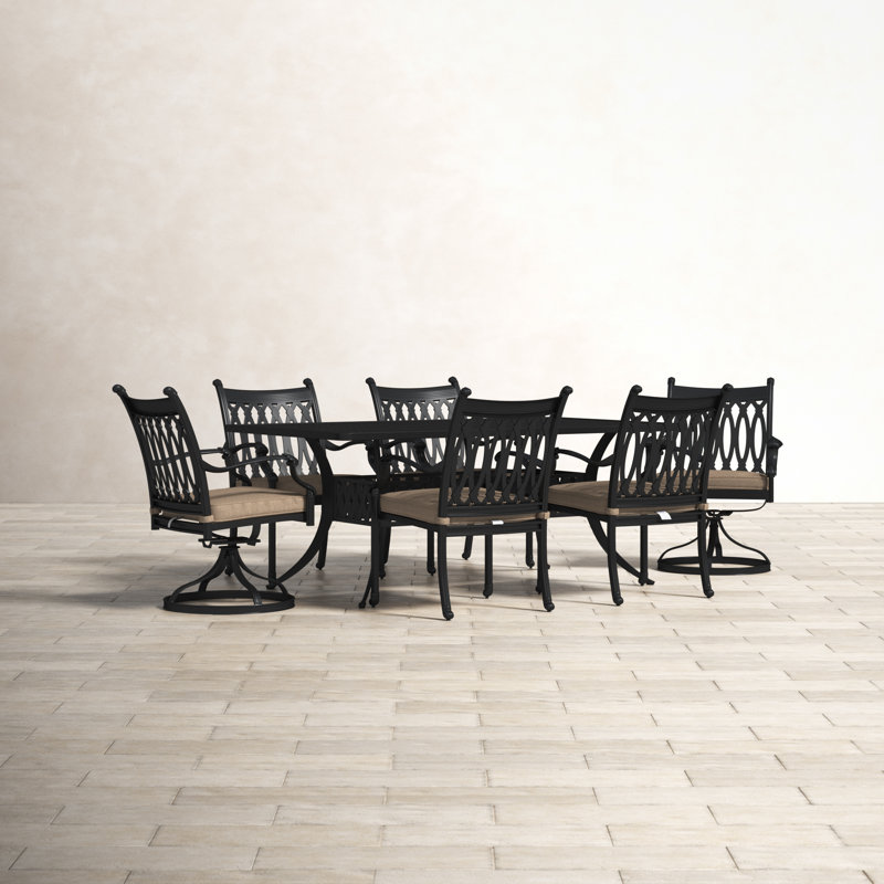 6 - Person Patio Dining Set with Rectangular Table , Sunbrella® Cushions Included
