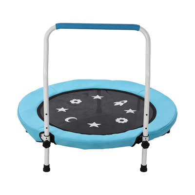 Trampoline 36 po pour enfants d'intérieur, trampoline pour tout-petits | Poignée réglable en hauteur, trampolines sans entraves pour enfants de 3 à 6 cadeaux, sécuritaire et robuste, jusqu'à 100 lb, orange