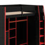 Lit mezzanine double en bois pleine grandeur avec lumières RVB - bureau intégré, garde-robe ouverte et compartiments à plusieurs rangements-1967768255