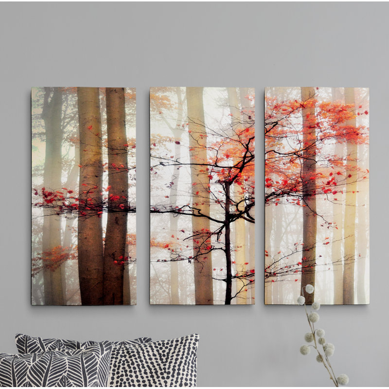 " Orange Awakening " 3 - Pieces, 24" H x 36" W x 1.5" D