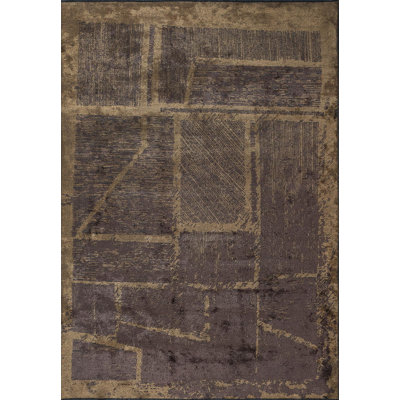 Rapture Abstract Area Rug in Brown