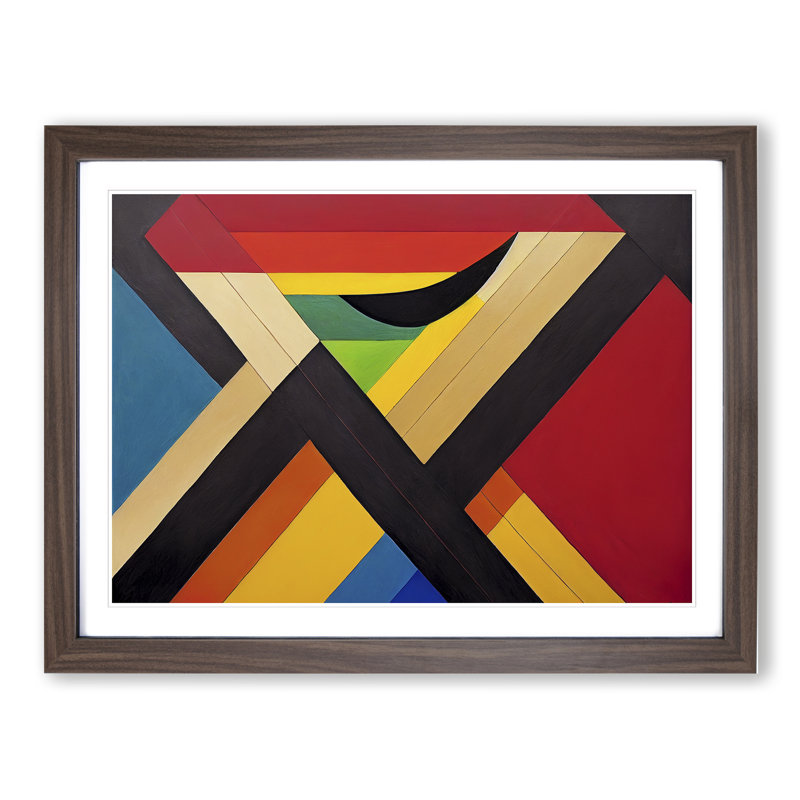 Famous Abstract - Single Picture Frame Print, 34cm H x 46cm W x 2cm D, Walnut Framed