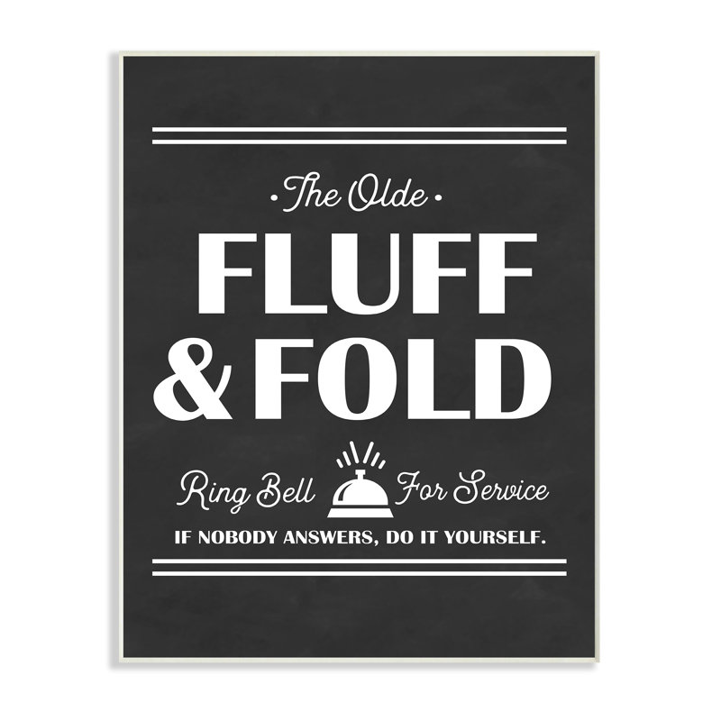 «Olde Fluff and Fold Ring Bell for Service» par Lettered and Lined - reproduction d'art textuel sur toile, H 19 po x l 13 po