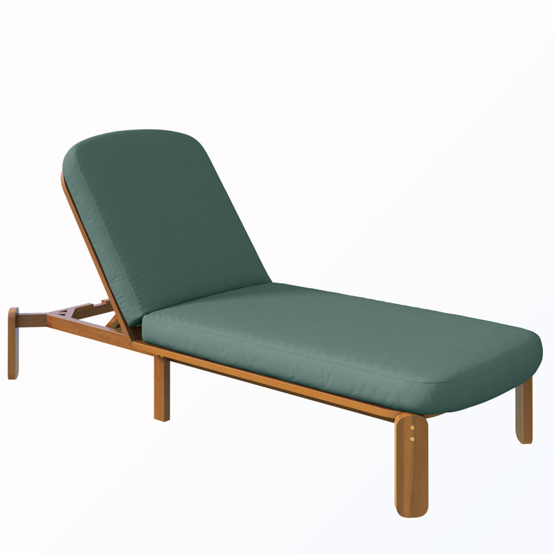 Chaise longue d'extérieur avec dossier réglable, Vert