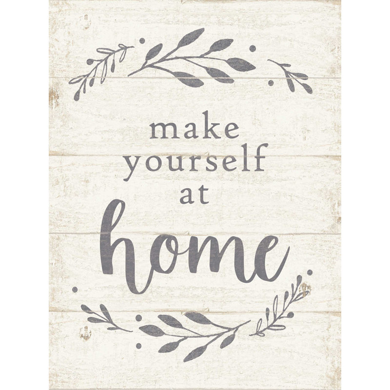 «Make Yourself at Home Dust Blue and Cream», impression sur toile tendue, H 16 po x l 12 po