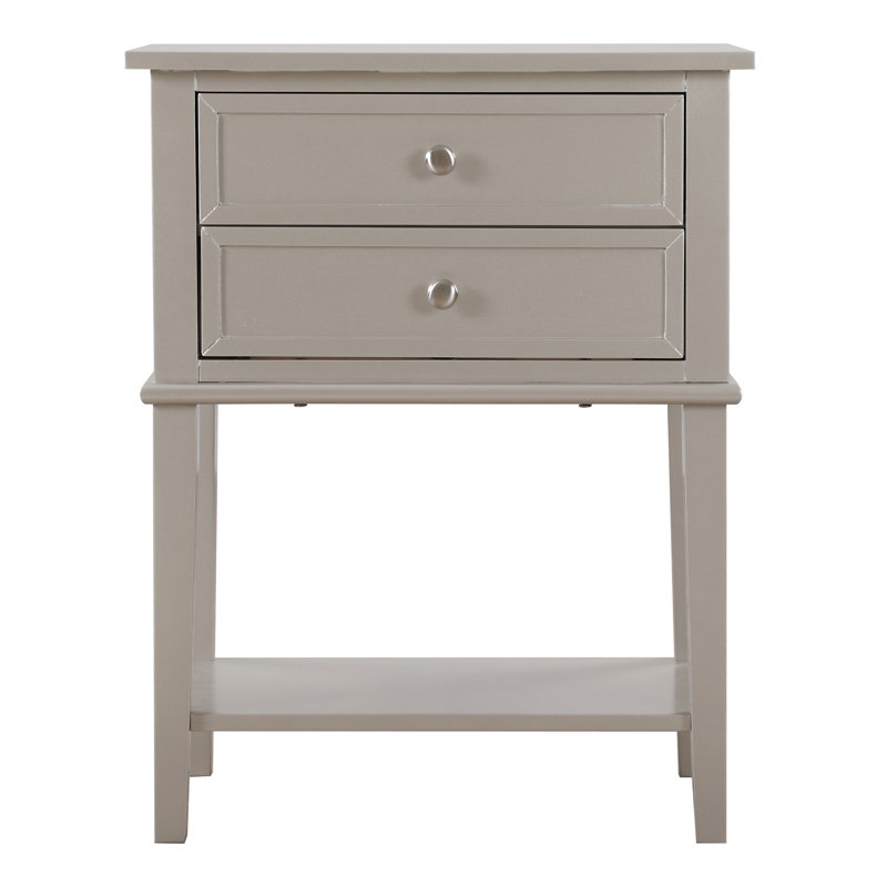 Élégante table de chevet champagne argentée, Argent argent
