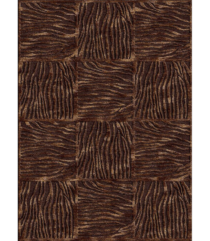 Tapis contemporain chocolat / chocolat Sperber, Rectangle 5 pi 3 po x 7 pi 6 po