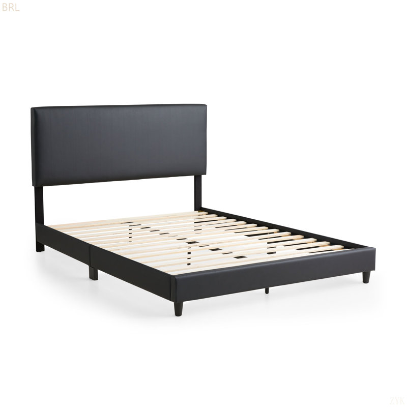 Lit plateforme tapissier en similicuir