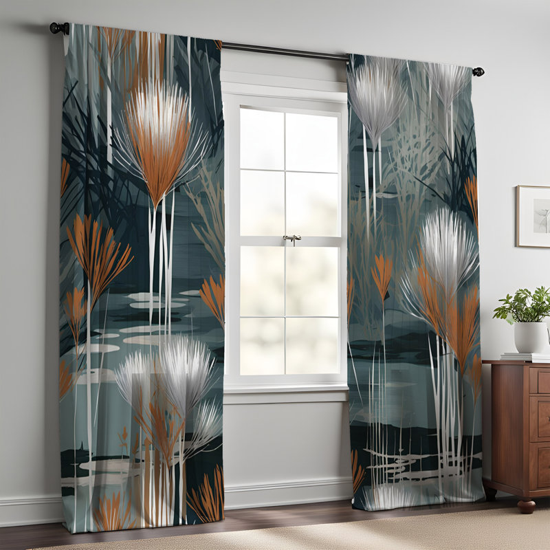 Paire de rideaux semi-transparents en polyester Emeral, L 20 po x L 82 po