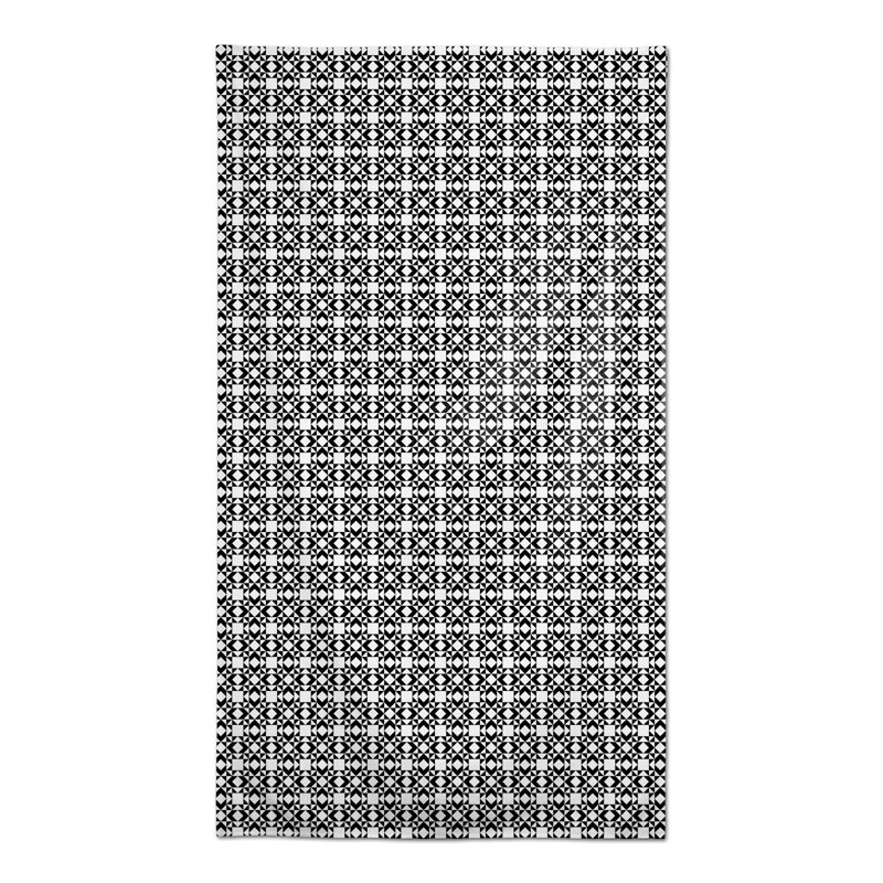 Kylen Rectangular Geometric Polyester Tablecloth, Black