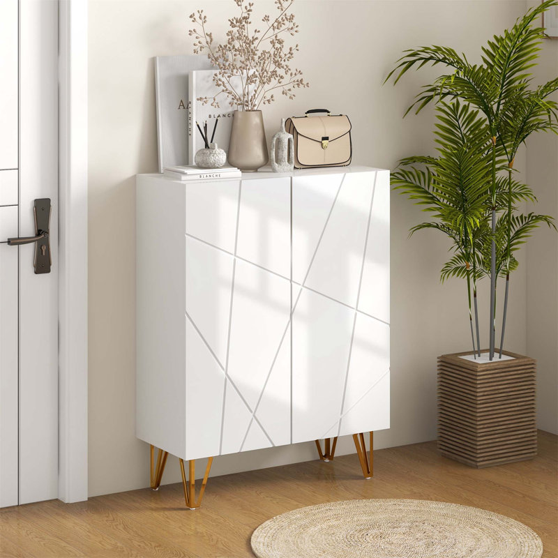 20 Pair Shoe Storage Cabinet, White