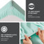 Ensemble de 3 draps simples, 100% molleton, toucher à la main, boulochage, non pelucheux, entretien sans effort