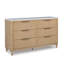 Modern Aesthetic Ample Storage Space Six Drawers 1Pc Dresser Engineered Stone Top Fully Extension Glide Brass-Accented Hardware