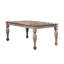 Ensemble de salle à manger extensible traditionnel pour 6 personnes avec table rectangulaire à pieds tournés, chaises rembourrées et buffet, finitions bicolores marron.