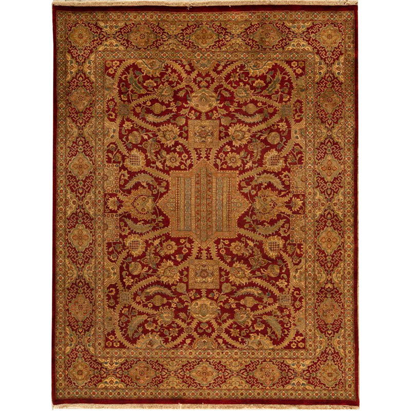 Tapis rouge et rouge noué à la main de haute qualité