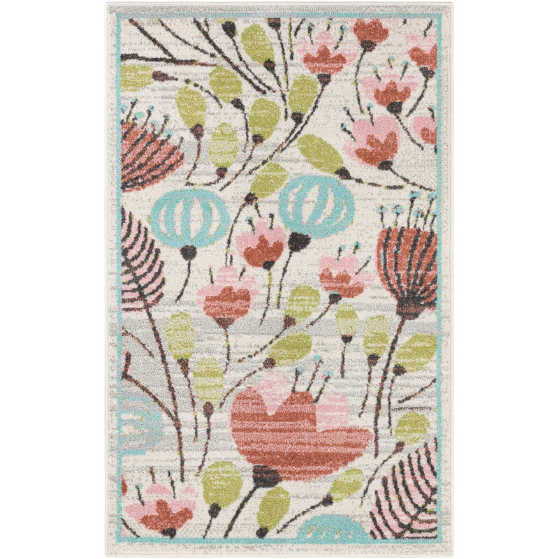 Whimsy Kids Wildflowers Rug, Rectangle 3'3" x 5'3"