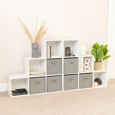 Northville 12 Cube Bookcase Ladder Storage Unit - Two 6 Cube Units
