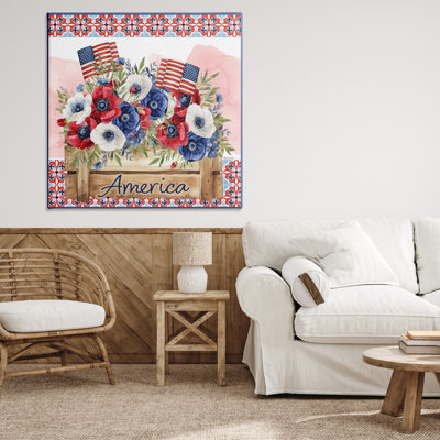Patriotic Poppies Bouquet Canvas, design by Nicole DeCamp