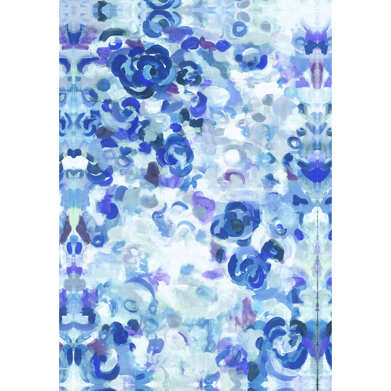 Floral Blues, reproduction d'art sur toile tendue, H 30 po x l 20 po