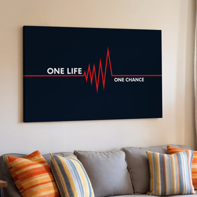 Reproduction d'art sur toile, "Un battement de cœur rouge audacieux" sur fond noir profond