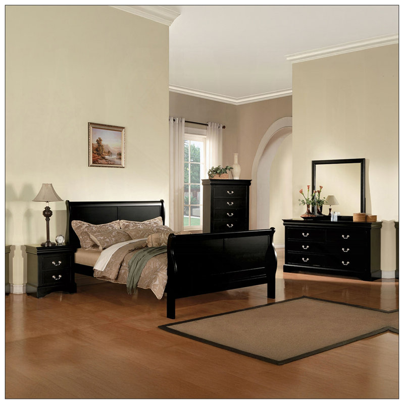 Table de chevet classique à 2 tiroirs, style Louis Philippe, mobilier de chambre durable et facile à assembler