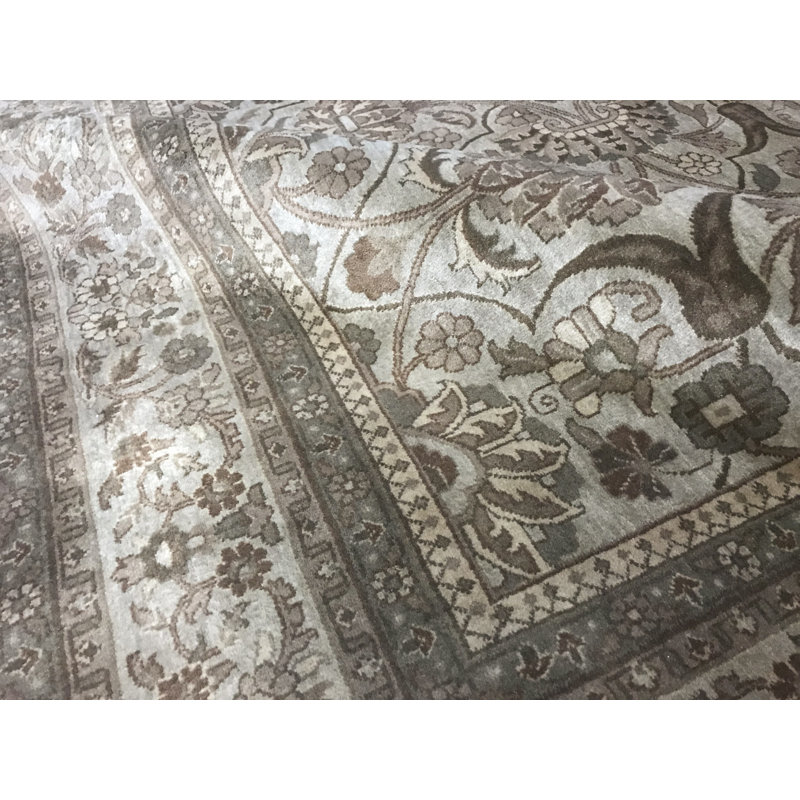 Marquis Wool Oriental Area Rug in Brown/Beige, Rectangle 6'2" x 9'