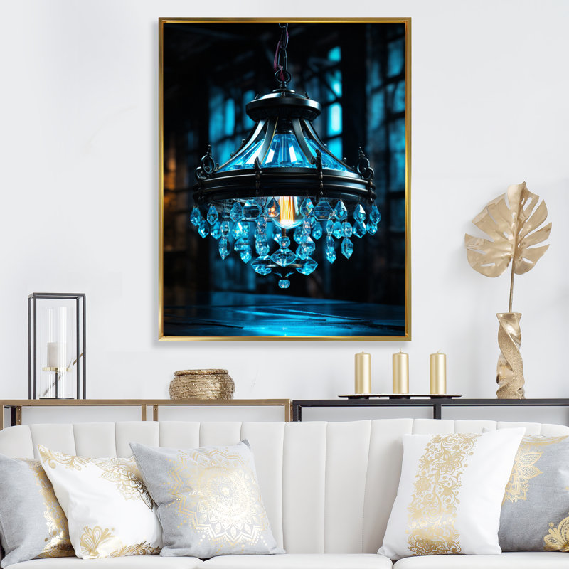 Chandelier Modern Sophistication - Glam Canvas Art Print, Cadre flottant doré, H 40 po x l 30 po x P 1,5 po