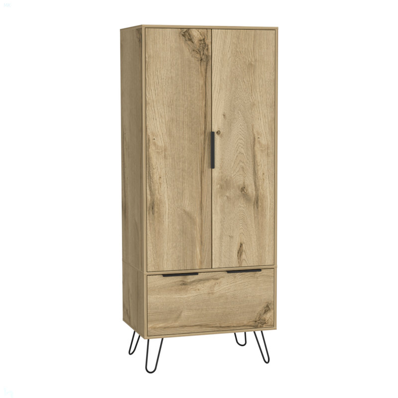 Armoire en bois avec 2 portes et 1 tiroir