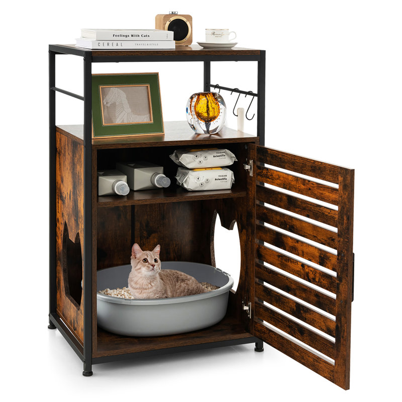 Zeke Litter Box Enclosure, Brown