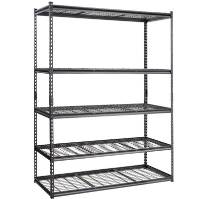 Étagère de rangement, réglable à 5 niveaux, capacité de 2 000 lb, support de rangement métallique robuste pour tablettes de garage, noir, L 60 po x l 24 po x H 78 po pour garde-manger de cuisine
