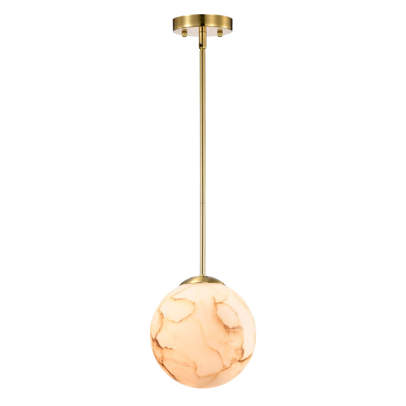 Suntke 1 - Light Polished Sphere Pendant, 48" H x 11" W x 11" D