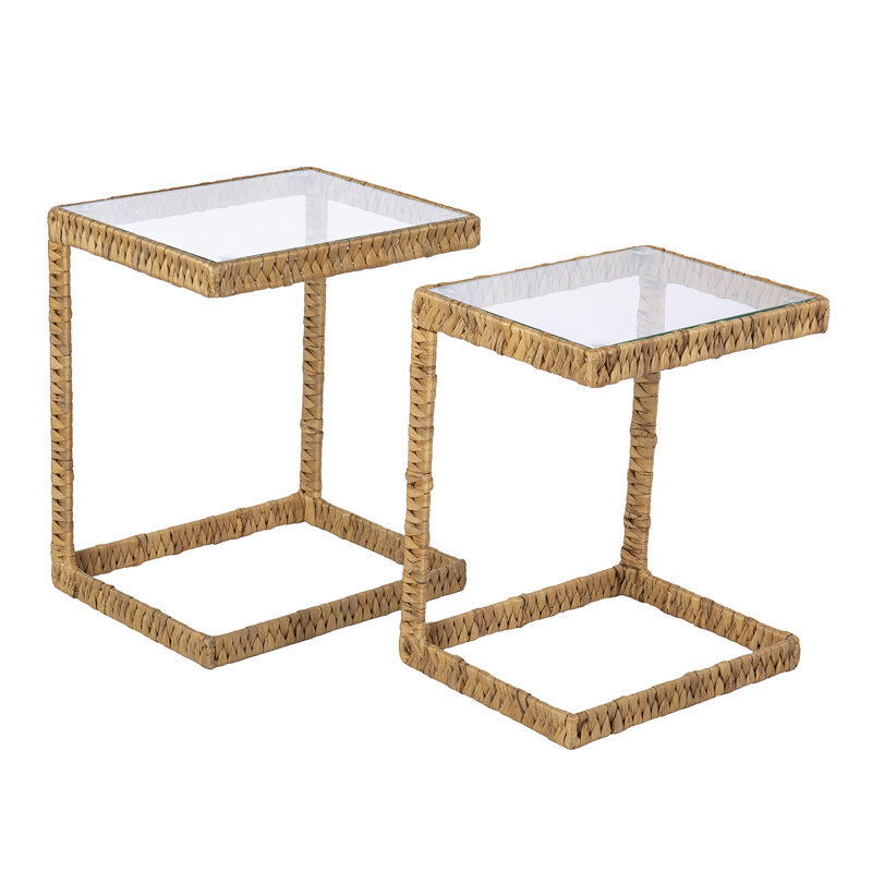 Ismaya Glass Tray Top Nesting Tables