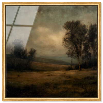 «Dark Field III», reproduction d'art encadrée sur toile par Art Remedy, cadre doré, 20 x 20