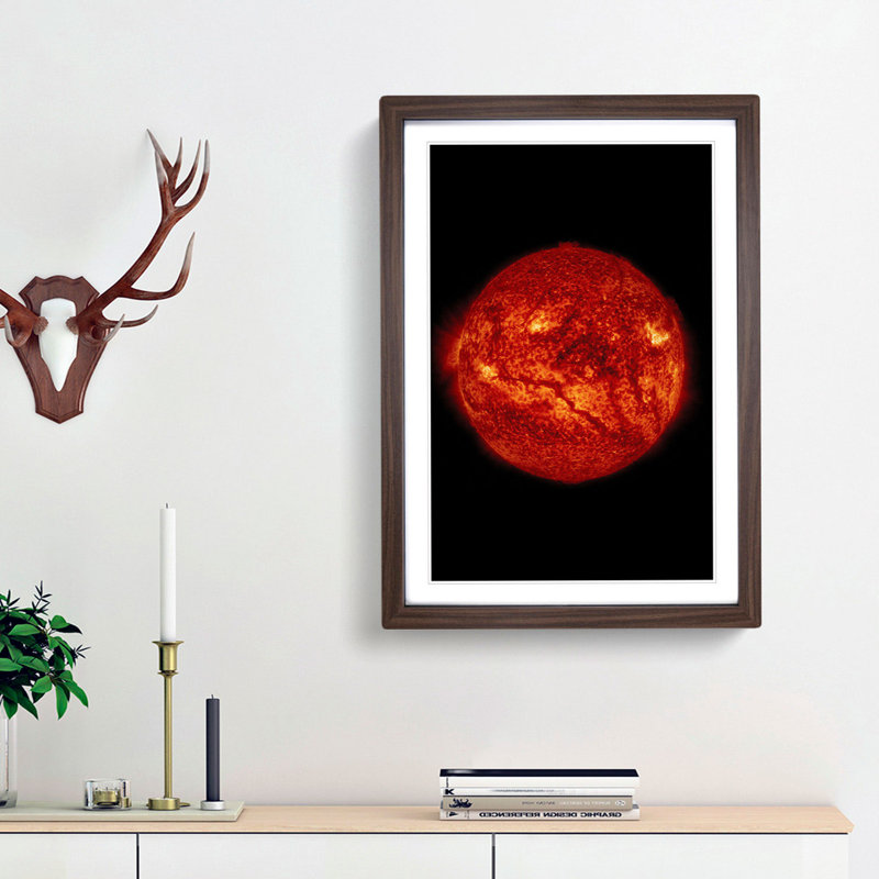 Giant Filament on the Sun - Picture Frame Graphic Art Print, 48cm H x 36cm W x 2cm D, Walnut Framed