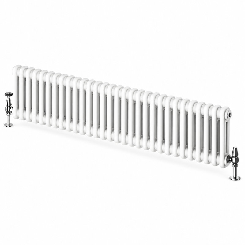 Horizontal Traditional Colosseum Radiator, 300cm H x 1370cm W x 70cm D, White
