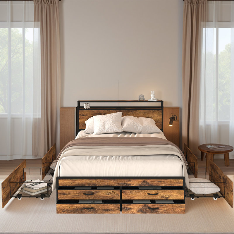 Bed Frame With Storage Drawers, Queen