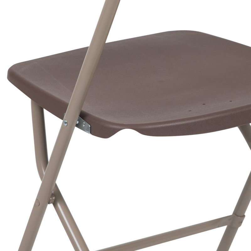 Premium Plastic Folding Chair, Brown/Grey