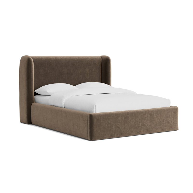 Niles 48 Floating Rail Bed, Performance Velvet - Otter, King
