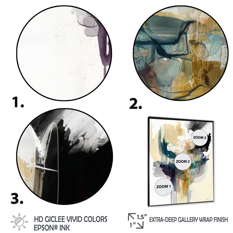 " Alizarin Order III ", Black Picture Framed Canvas, 20" H x 12" W x 1" D