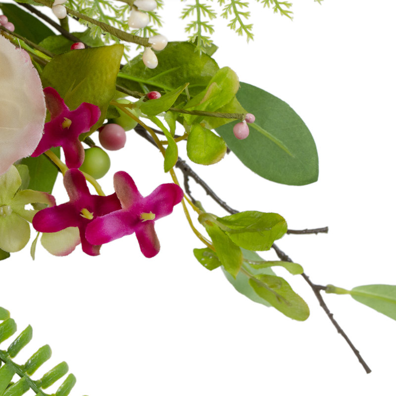 Faux Rose Plastic 26'' Wreath