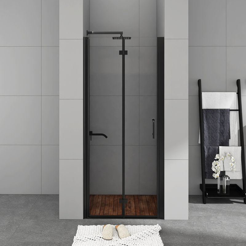 Porte de douche pliante en demi-cadre l 32 po x H 72 po