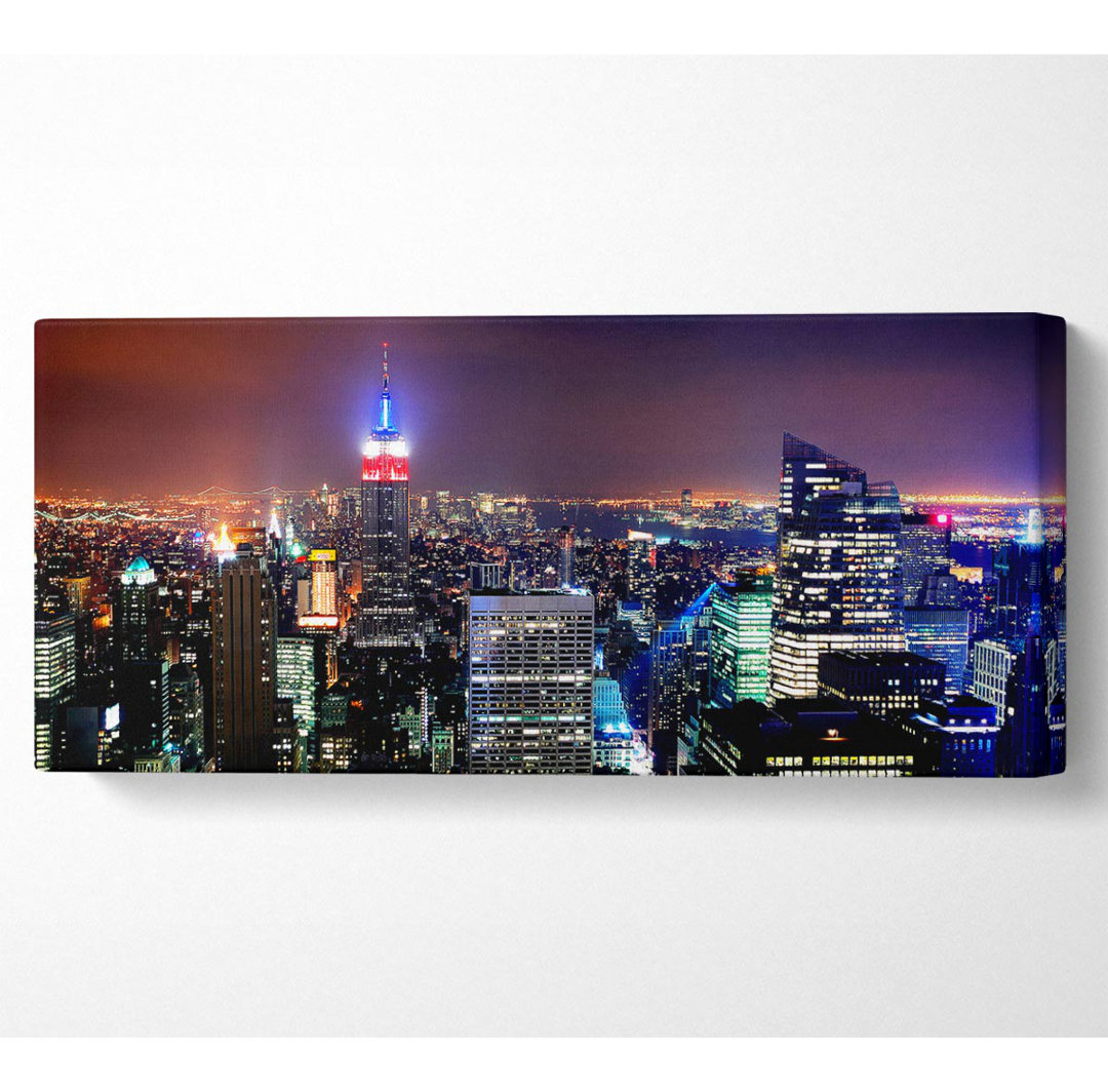 New York Empire State Glow - Kunstdrucke auf Segeltuch