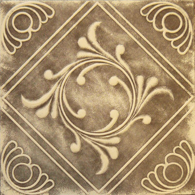 Carreau de plafond en polystyrène lisse à motif de losanges L 19,63 po x l 19,63 po Diamond Wreath