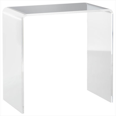 Clear acrylic waterfall coffee table with C-base open display space modern minimalist design