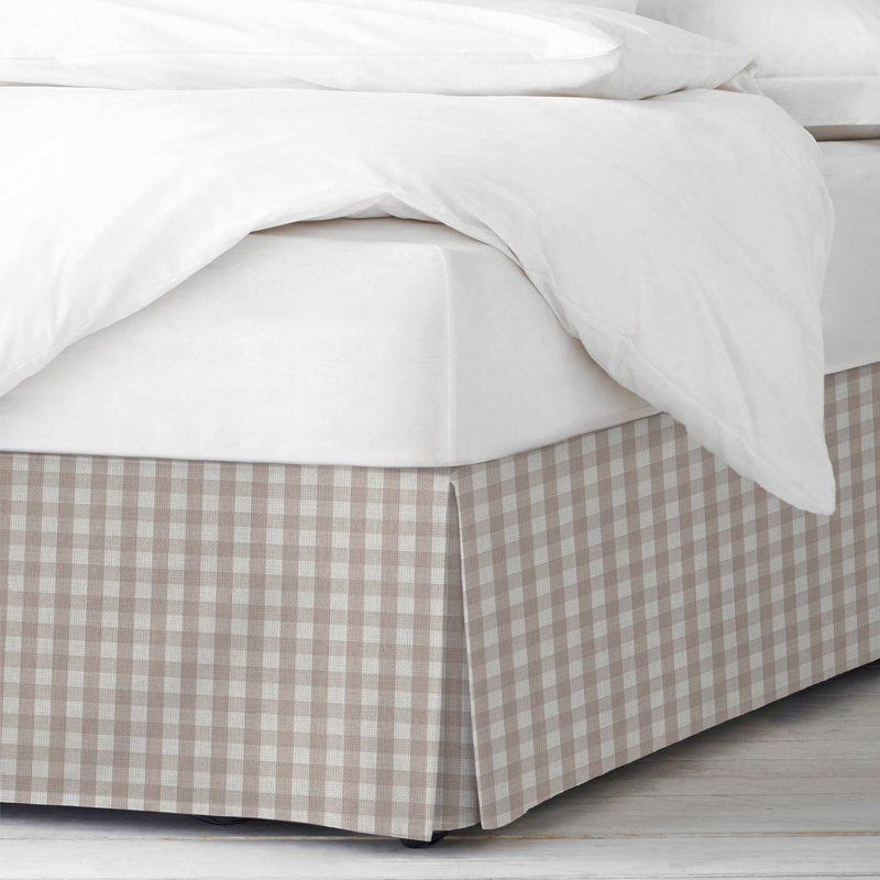 Walker Buffalo Bedskirt, King, Natural, Small Checkered